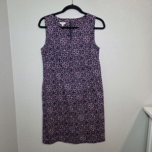 Talbots Pink and Navy Midi Dress